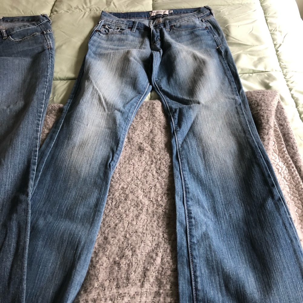 2 pairs Abercrombie light/med wash bootcut jeans